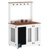 Graffiti-Style Dog House with Double Doors – Vintage Dog Kennel and Furniture Piece