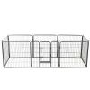 Dog Playpen 8 Panels Steel 31.5"x31.5" Black