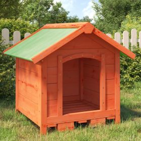 Dog Kennel Brown 25.6"x25.6"x24.2" Solid Wood Pine