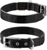 Nylon Reflective Dog Adjustable Dog with Metal Buckle Heavy Duty Small Medium Large Dogs Puppy Large 18-22 inch Neck Black