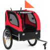 Dog Bike Trailer Foldable Pet Cart with 3 Entrances for Travel