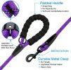 Rope Dog Leash, Heavy Duty Dog Leash with Comfortable Padded Handle and Highly Reflective Threads for Small Medium and Large Dogs, Purple