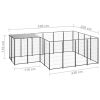 Dog Kennel Black 65.1 ft² Steel