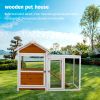 Large outdoor chicken coop Wooden chicken coop, duck coop with nest box, bird cage, rabbit cage - waterproof PVC board ( yellow brown gradient 80°)