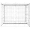 Outdoor Dog Kennel Galvanized Steel with Roof 52.1 ft²