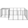 Dog Kennel Black 65.1 ft² Steel