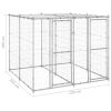 Outdoor Dog Kennel Galvanized Steel with Roof 52.1 ft²