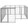 Dog Kennel Black 65.1 ft² Steel