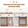 Heavy-Duty Dual-Door Dog Crate House with Storage Drawer - White & Walnut