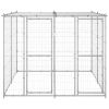 Outdoor Dog Kennel Galvanized Steel with Roof 52.1 ft²