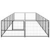 Dog Kennel Black 150.7 ft² Steel