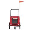 Pet Bike Trailer Red Oxford Fabric and Iron