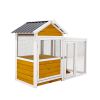 Large outdoor chicken coop Wooden chicken coop, duck coop with nest box, bird cage, rabbit cage - waterproof PVC board ( yellow brown gradient 80°)