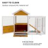 Large outdoor chicken coop Wooden chicken coop, duck coop with nest box, bird cage, rabbit cage - waterproof PVC board ( yellow brown gradient 80°)