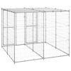 Outdoor Dog Kennel Galvanized Steel with Roof 52.1 ft²