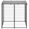 Dog Kennel Black 43.3"x43.3"x43.3" Steel