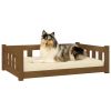 Dog Bed Honey Brown 37.6"x25.8"x11" Solid Wood Pine