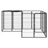 14-Panel Dog Playpen Black 19.7"x39.4" Powder-coated Steel