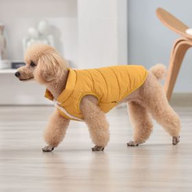 Pet Dog Fluffy Coat; Pet Life Sporty Lightweight Folding Dog Coat For Winter; Warm Dog Sweater (Color: Yellow, size: XL)