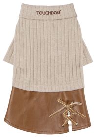 Touchdog 'Modress' Fashion Designer Dog Sweater and Dress (Color: brown, size: large)