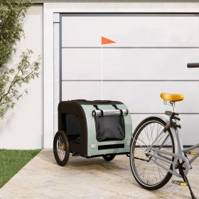 Pet Bike Trailer Gray and Black Oxford Fabric&Iron (Color: Gray)