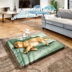 Up to 33 lbs Dog Mat Sleeping Dog Mattress Floor Mat Removable And Washable Dog Kennel Large Dog Kennel Pet Pad Dog Mat Soft Comfortable Bed (Color: Gray, size: 30*24*3'' Up to 33 lbs)