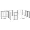 Dog Kennel Black 91.2 ft² Steel