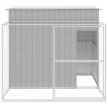 Dog House with Run Light Gray 84.3"x99.6"x71.3" Galvanized Steel