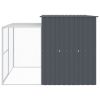 Dog House with Run Anthracite 84.3"x99.6"x71.3" Galvanized Steel