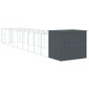 Dog House with Run Anthracite 84.3"x420.9"x71.3" Galvanized Steel