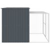 Dog House with Run Anthracite 84.3"x99.6"x71.3" Galvanized Steel