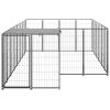 Dog Kennel Black 91.2 ft² Steel