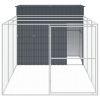 Dog House with Run Anthracite 84.3"x179.9"x71.3" Galvanized Steel