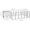 Dog Kennel Black 91.2 ft² Steel