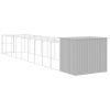 Dog House with Run Light Gray 84.3"x420.9"x71.3" Galvanized Steel