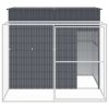 Dog House with Run Anthracite 84.3"x99.6"x71.3" Galvanized Steel