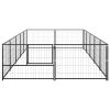 Dog Kennel Black 107.6 ft² Steel