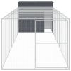 Dog House with Run Anthracite 84.3"x340.6"x71.3" Galvanized Steel